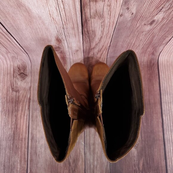 Teva Womens 7.5 De La Vina Dos Tall Boots Brown Leather Zip Waterproof 1017143 - Picture 5 of 15